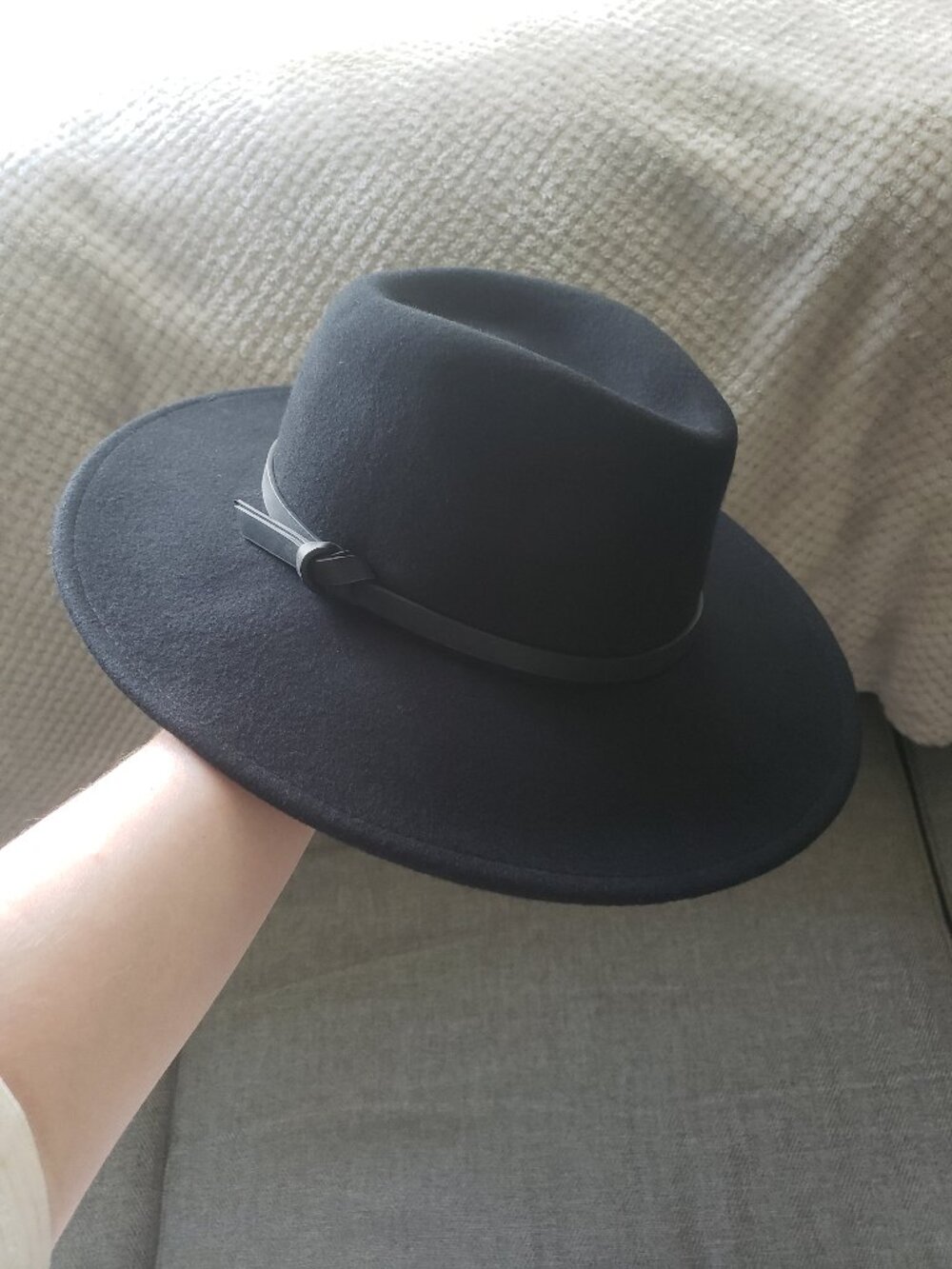 Black Wide Brimmed fedora Hat One Size